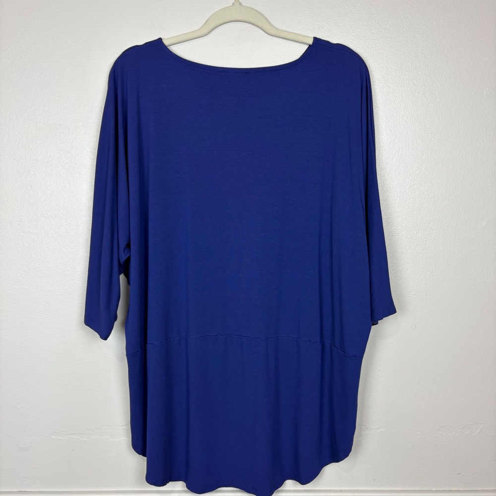 Eileen Fisher Oversized Jersey Knit Tunic Top Size‎ L Cobalt Blue Dolman Sleeve - Picture 11 of 12